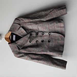 Vintage Dolce & Gabbana Wool Blend Check Double Breasted Button Up Suit Jacket